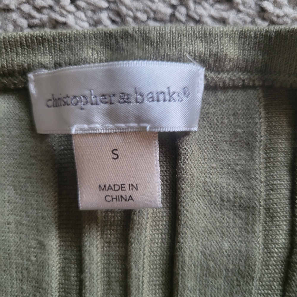 Christopher & Banks Olive Ribbed Blouse - Picture 4 of 4